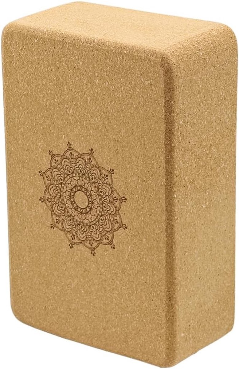 Natuurlijke Kork Yoga Blok - Duurzaam Yoga Accessoire voor Vrouwen, Perfect voor Yoga, Pilates en Stretching, 22.5 x 14.5 x 7.5 cm, Ideaal voor Fitness en Balans