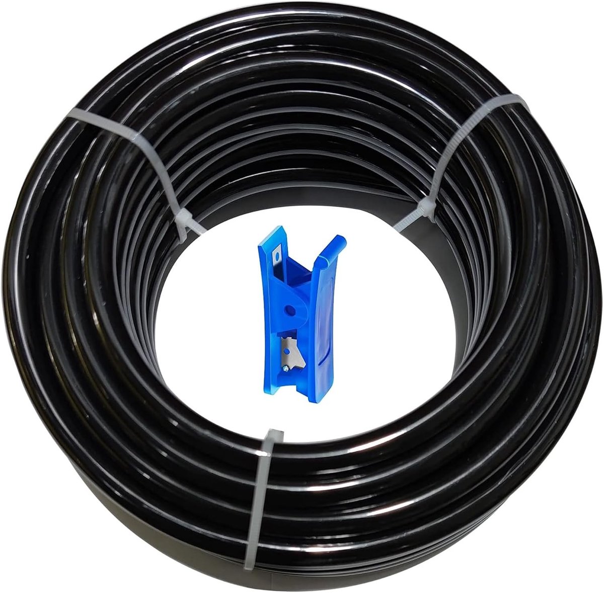 20m PU Slang, Zwart, 8mm Buitenmaat x 5mm Binnenmaat, Luchtkit met Slangsnijder voor Tuin en Garage