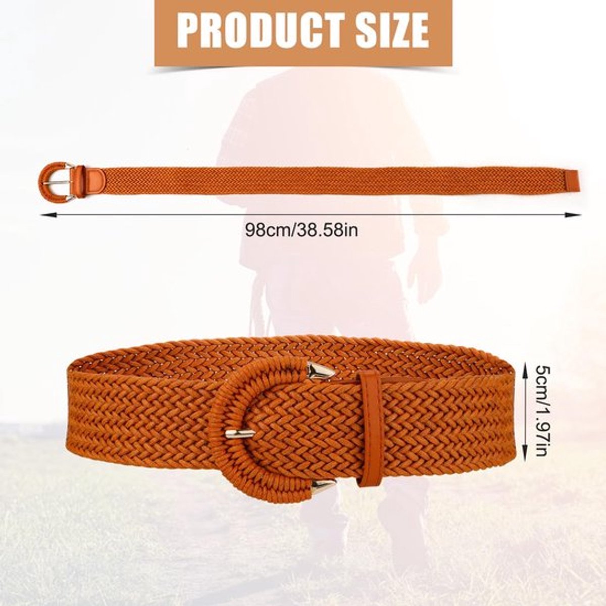 Dailygoods- Rotan Riem - Verstelbaar - Gevlochten Tailleriem - Brede Riem