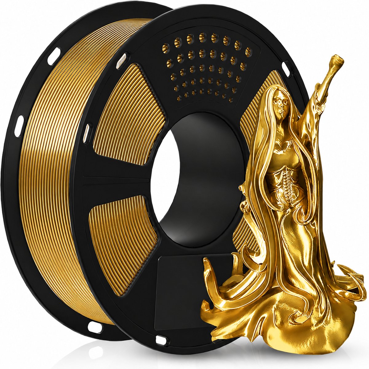 PLA Filament Goud 1KG (Incl. Spoel) – 1.75mm – Hoge Precisie – 3D Printer Filament – Snelle Levering Anycubic