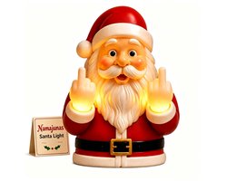 Namajunas - Kerstman-middelvinger-licht - Kerst decoratie - Kerst-nachtlampje - Verlichting -Kerstbeeldje - Harsen verzamelbeeld voor thuis, op bureau, plank, veranda, feest, binnen en buiten - Grappige LED-wandlamp