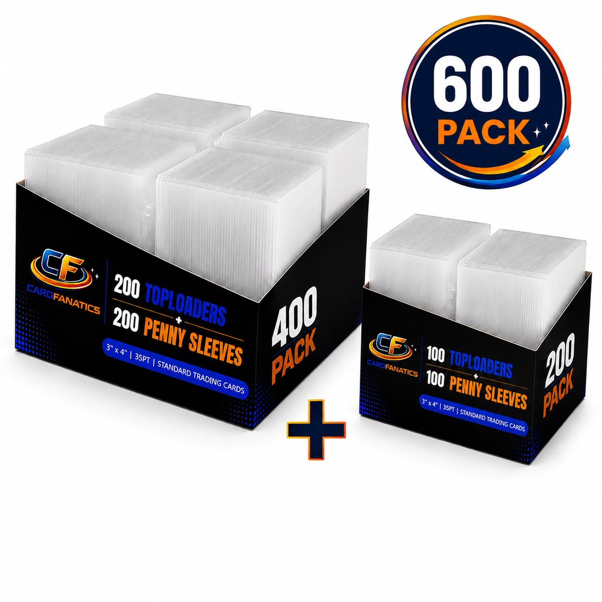 Toploader En Penny Sleeves Set van 600 - 300 Toploaders - 300 Card Sleeves - Premium Kaartbescherming – Geschikt voor Pokémon kaarten