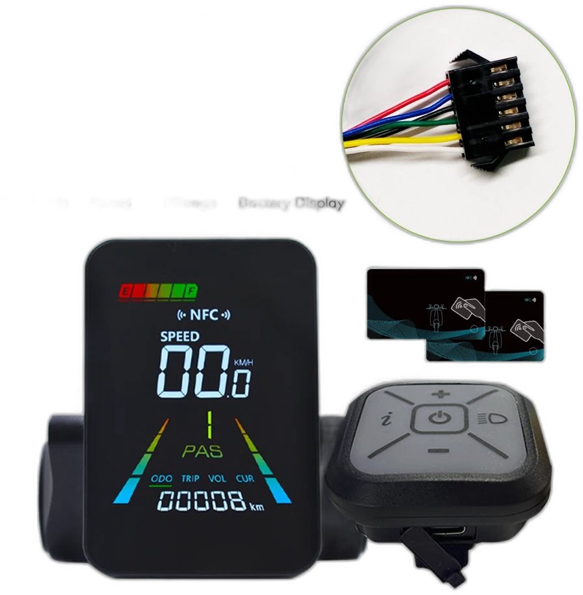 Currero Fatbike Scherm - LCD Display - Schermpje - E-Bike Accessoires - Elektrische Fiets - Dashboard - Snelheidsmeter - Kinderen & Volwassenen