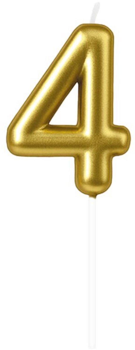 Cijferkaars 4 goud - 10,5cm