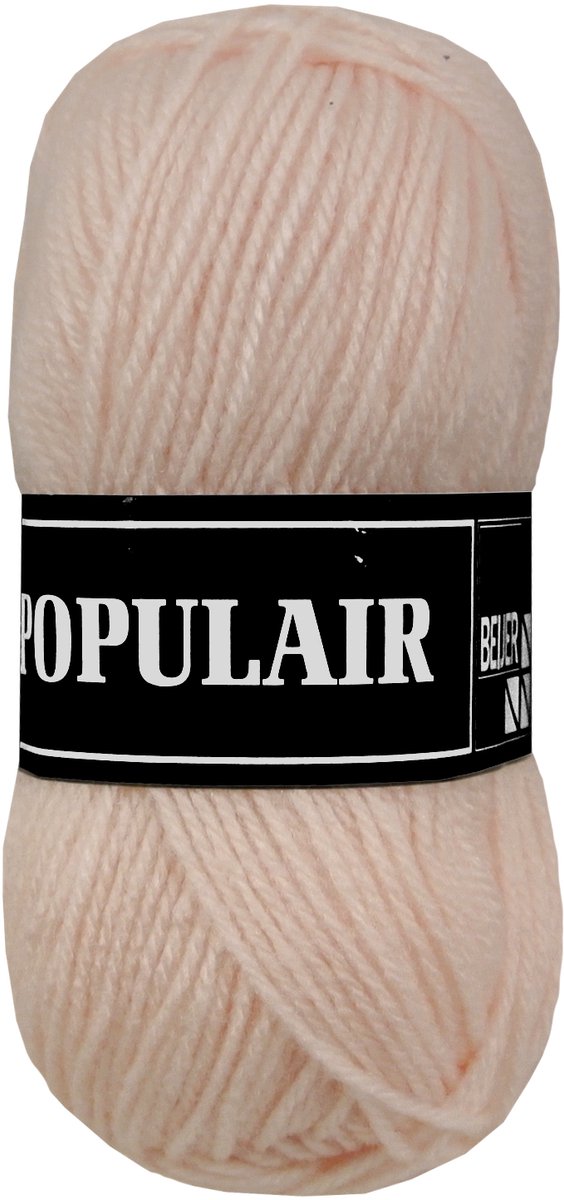 Beijer Populair acryl garen - licht huidskleur (96) - 10 bollen haakgaren/breigaren - naald 3,5 a 4mm