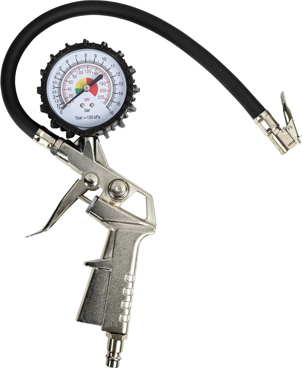 Benson Bandendrukmeter met slang - nauwkeurig - gebruiksvriendelijk - geschikt voor auto's, fietsen en scooters