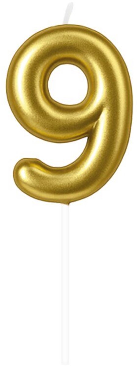 Cijferkaars 9 goud - 10,5cm