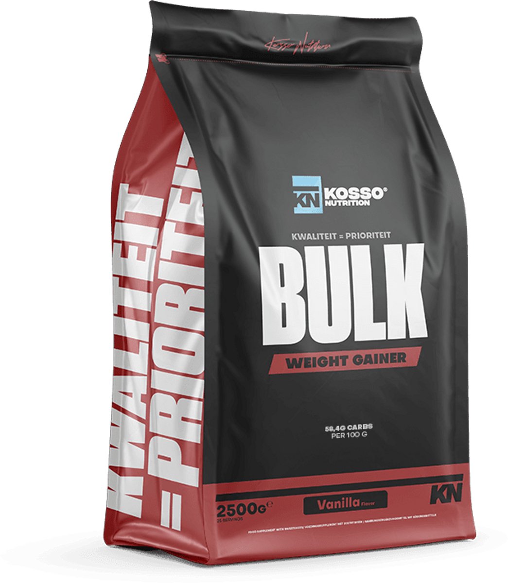 Kosso Nutrition – BULK – Weight Gainer – Vanille – Voor Maximale Massa & Gewichtstoename – 2500g