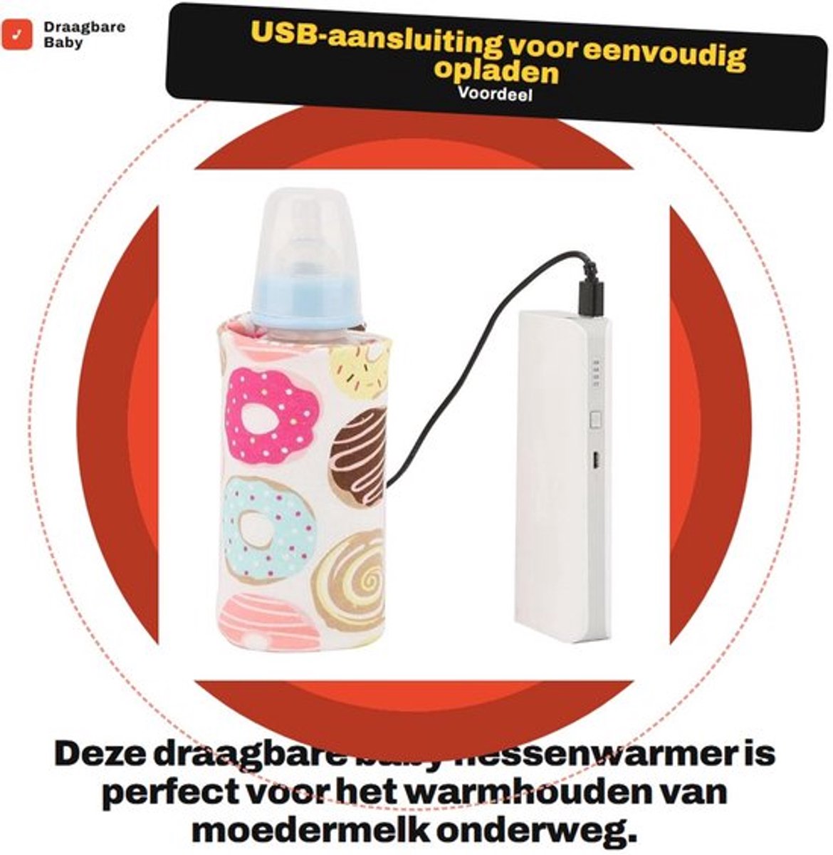 SPHProducts - USB-flesverwarmer - Babyflessenwarmer - Draagbare melkverwarmer
