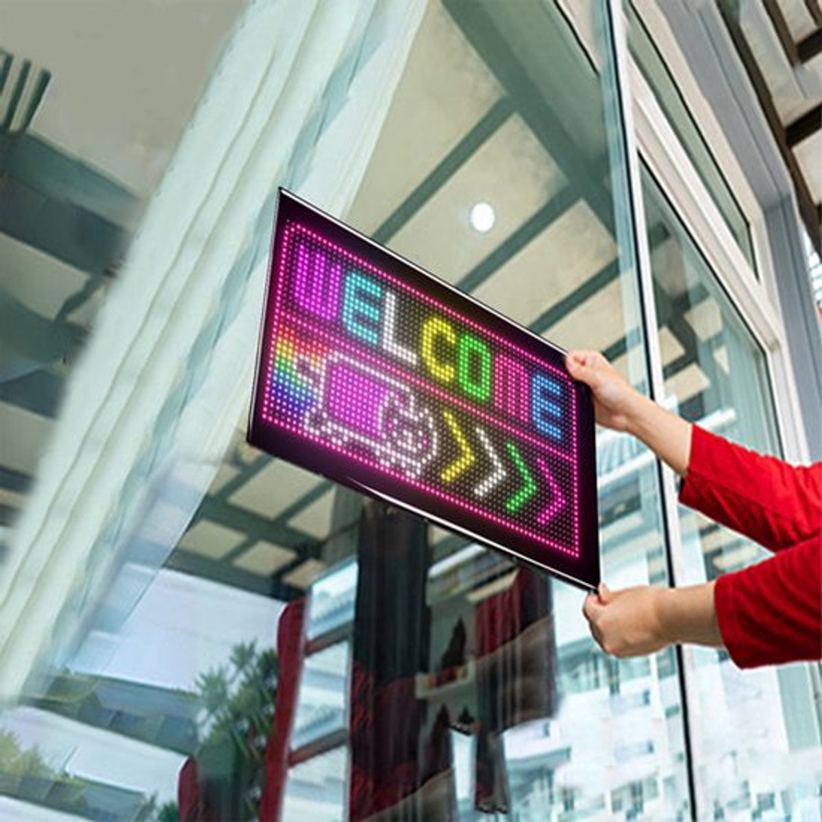 LED-scherm Flexibel - 32x128 Pixel - Bluetooth Bediening - 63x20 cm - Zacht Scherm - Reclamebord - Domotica Systeem