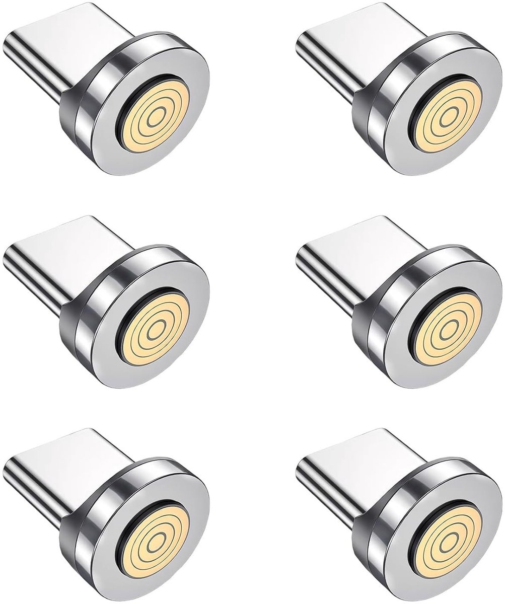 Set van 6 Stuks 7 Pin USB C Magnetische Adapter en Oplaadkabel, Snelle Dataoverdracht en Stofbescherming voor Telefoons