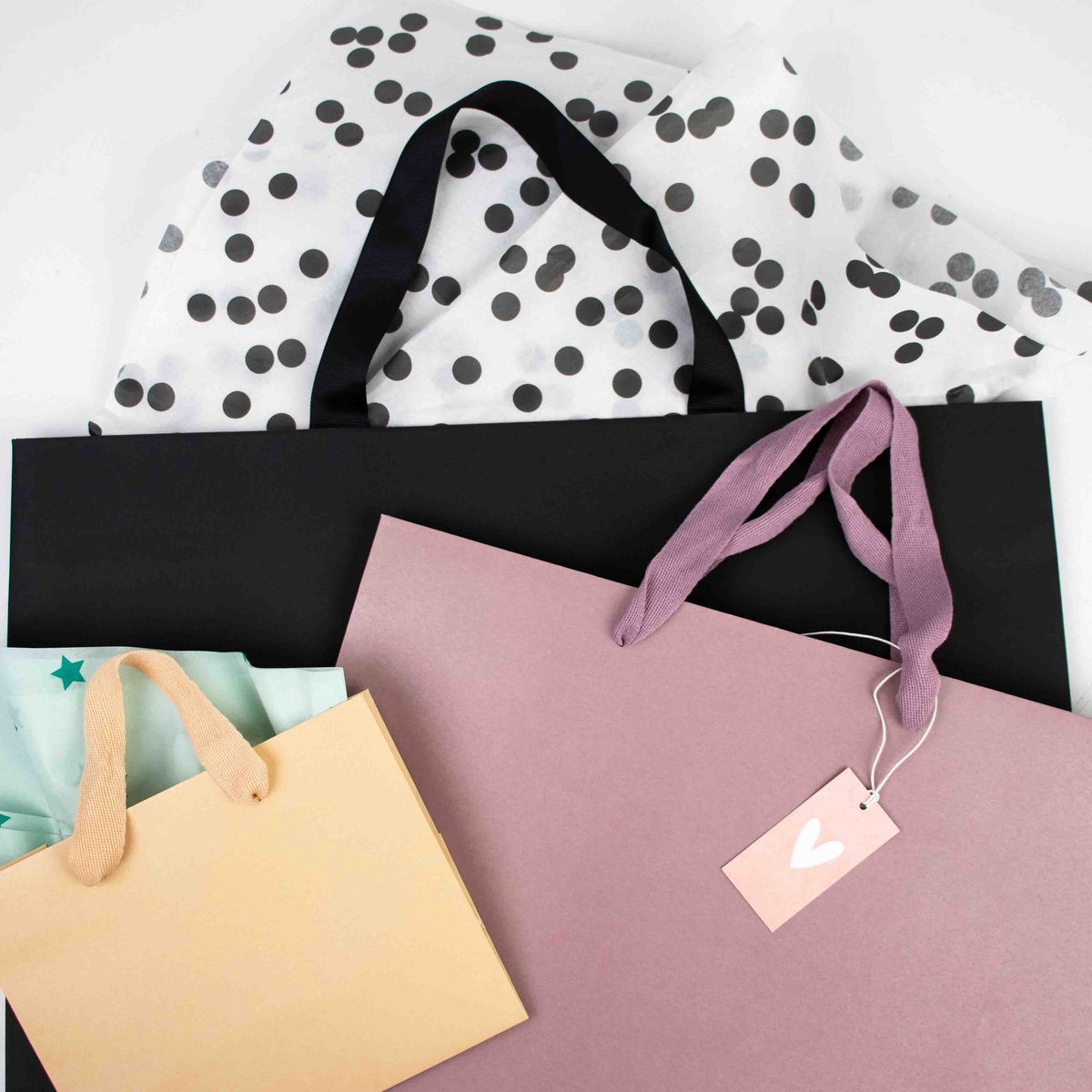 10x cadeautasjes Mat Zwart Extra groot