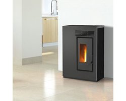 Fair ECO 60 Pelletkachel 5 kW – Compact Design – Programmeerbaar – Voorventilatie – Zwart – Verwarmt tot 160 m³