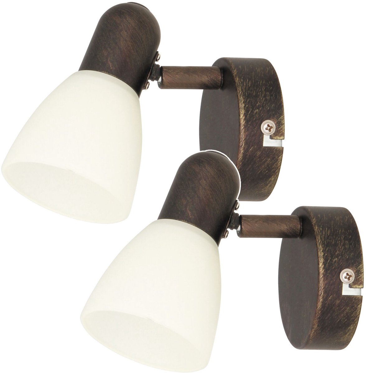Rabalux - Wandlamp - Soma spot E14 1x40W - Antiek bruin en crème - 2 stuks