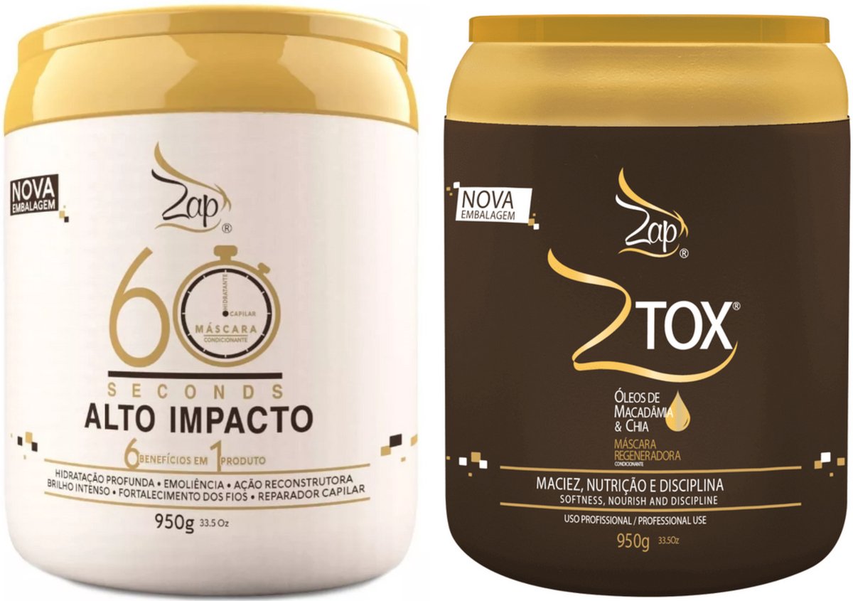 ZAP 60 Seconds High Impact mascara + Ztox Macadamia Oil and Chia Mask 950g - ZAP