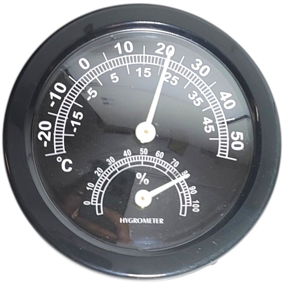 2x Thermo-Hygrometer Analoog Rond 7,5cm - Temperatuur en Luchtvochtigheid