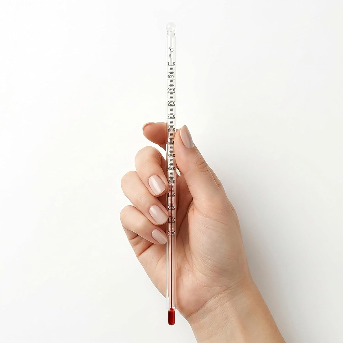 Aanlegthermometer - Glas - 30 cm lang - Water- en Vloeistofthermometer voor Keuken en Inkoken