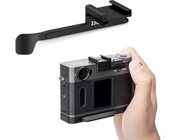 Aluminium Hot Shoe Mount Thumbs Up Grip voor Fujifilm X Camera, Extra Koud Shoe Bevestiging en Bescherming voor DSLR Gebruik - Zwart