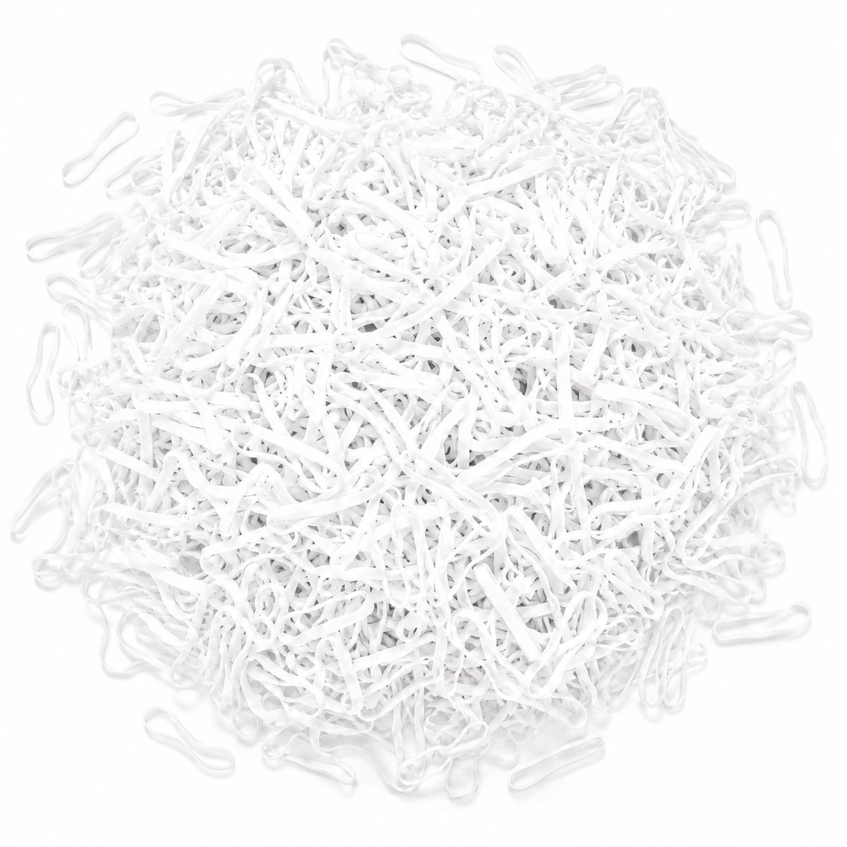 Fako Fashion - 500x Gekleurde Maxi Elastiekjes Wit - Meisjes - Baby - Kinderen - Haar Elastiekjes - Elastiek - Extra Sterk - Wit - 2.5 cm - 500 Stuks