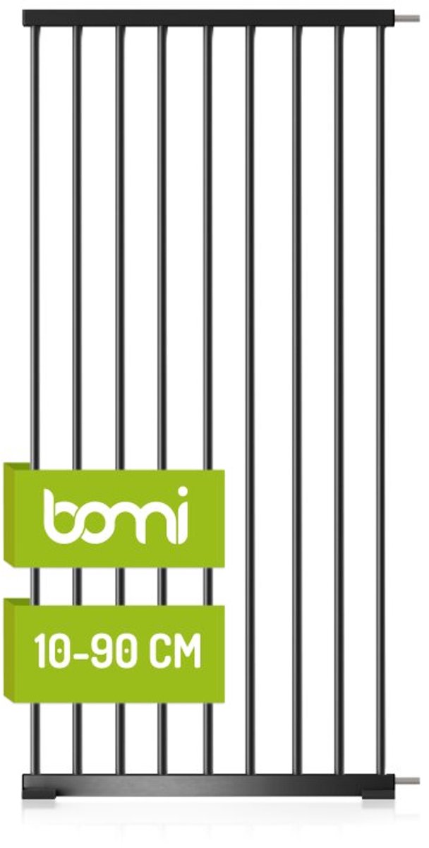 BOMI Verbreding voor Traphekje | 60 cm | Zwart | Voor Merle & Mira Flatstep | Uitbreiding Safety Gate | Montage Zonder Gereedschap | EN 1930 | Veilig voor Kind & Hond