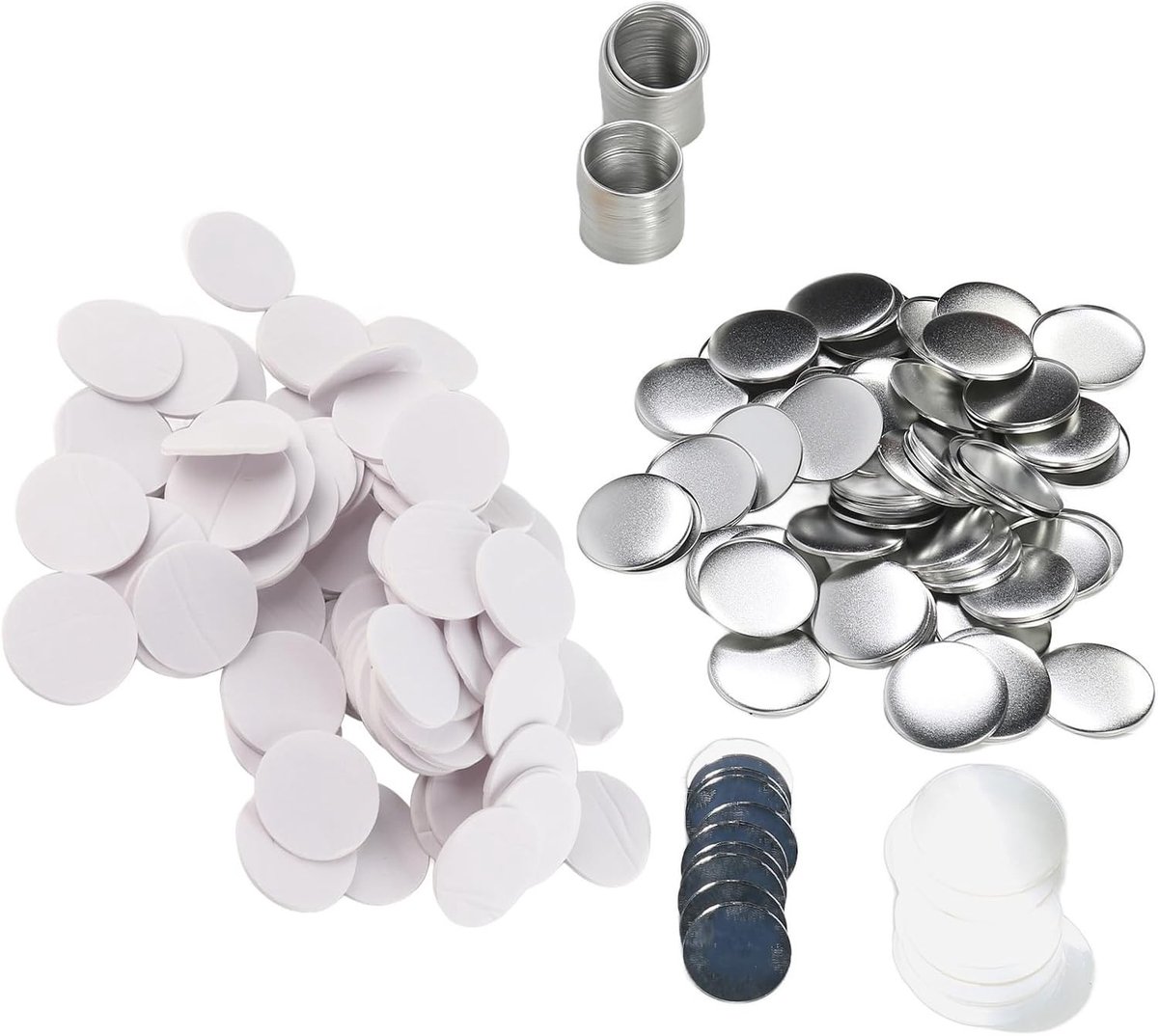 Ronde Spiegels, 100 Sets Lege Badges van 58mm voor Handgemaakt Ambacht, Stalen Knopmaker en Benodigdheden voor Creatieve Projecten