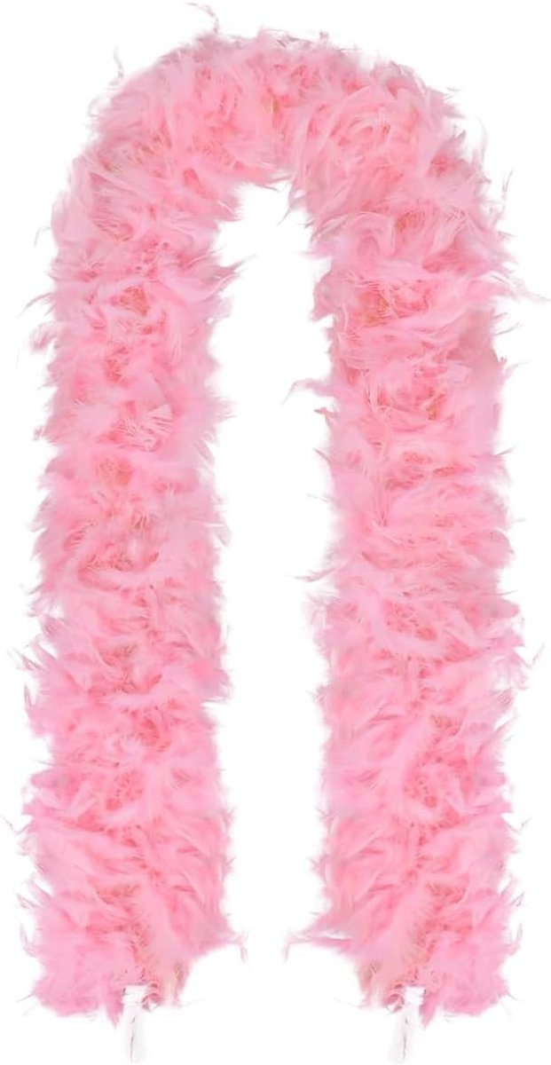 Lange roze verenboa van 78,7 inch voor dansen, bruiloften, feesten, cosplay en Halloween met bijpassende hartvormige zonnebril