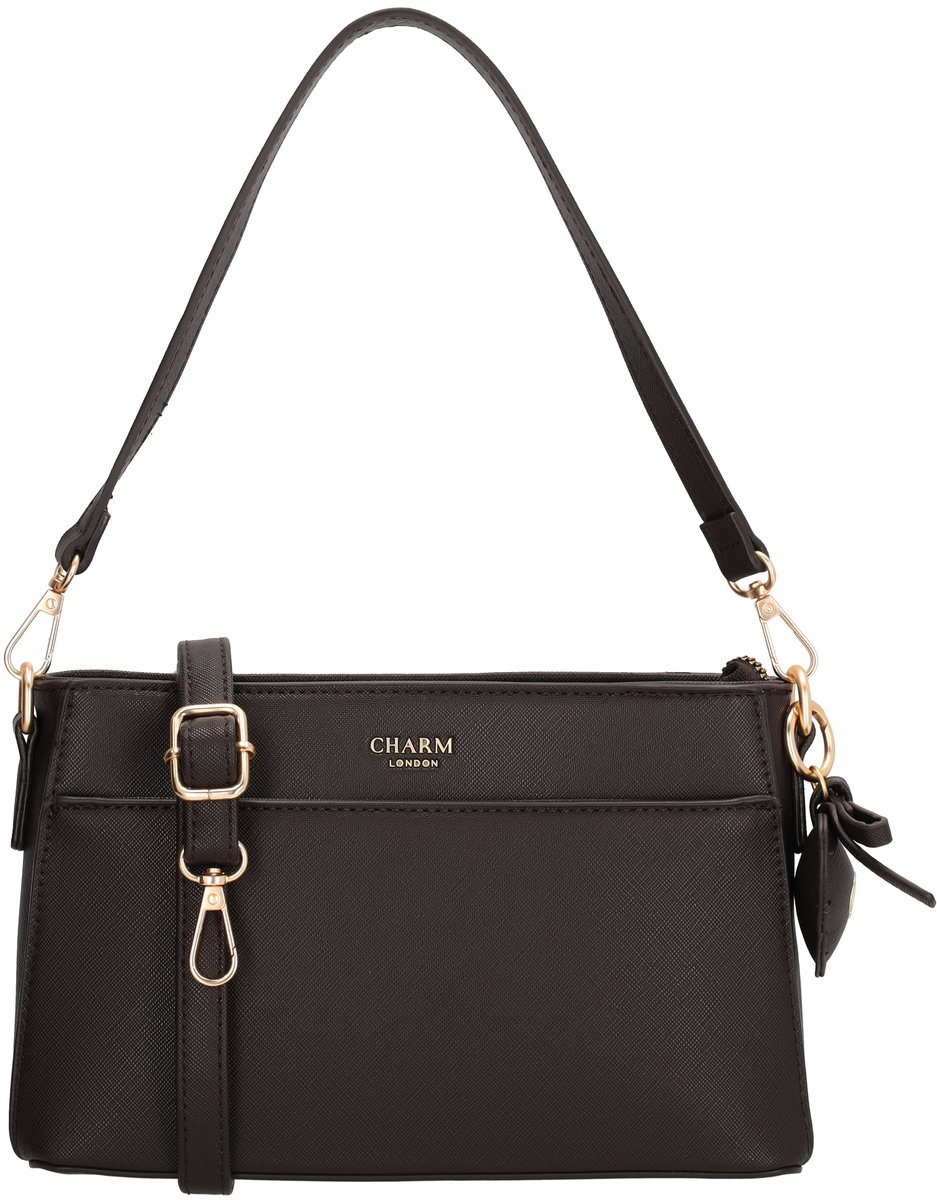 Charm London Cambridge Schoudertas - Crossbody - Tas - Schouderband - Donkerbruin
