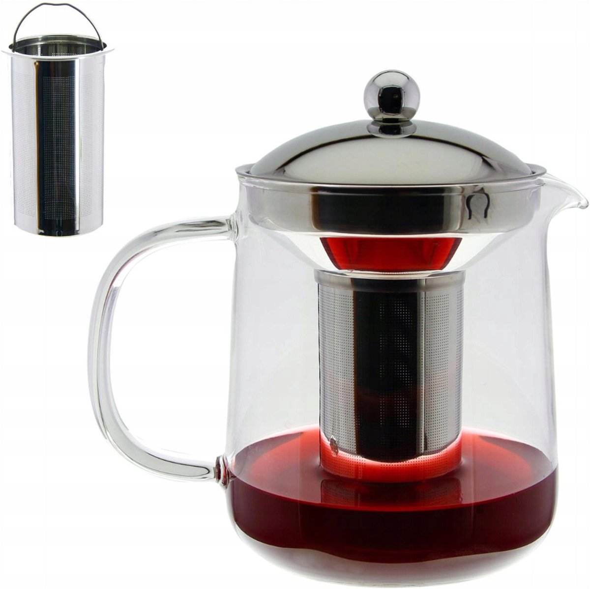 Glazen Theepot met Infuser 1.2L - Voor Koffie, Thee & Kruiden