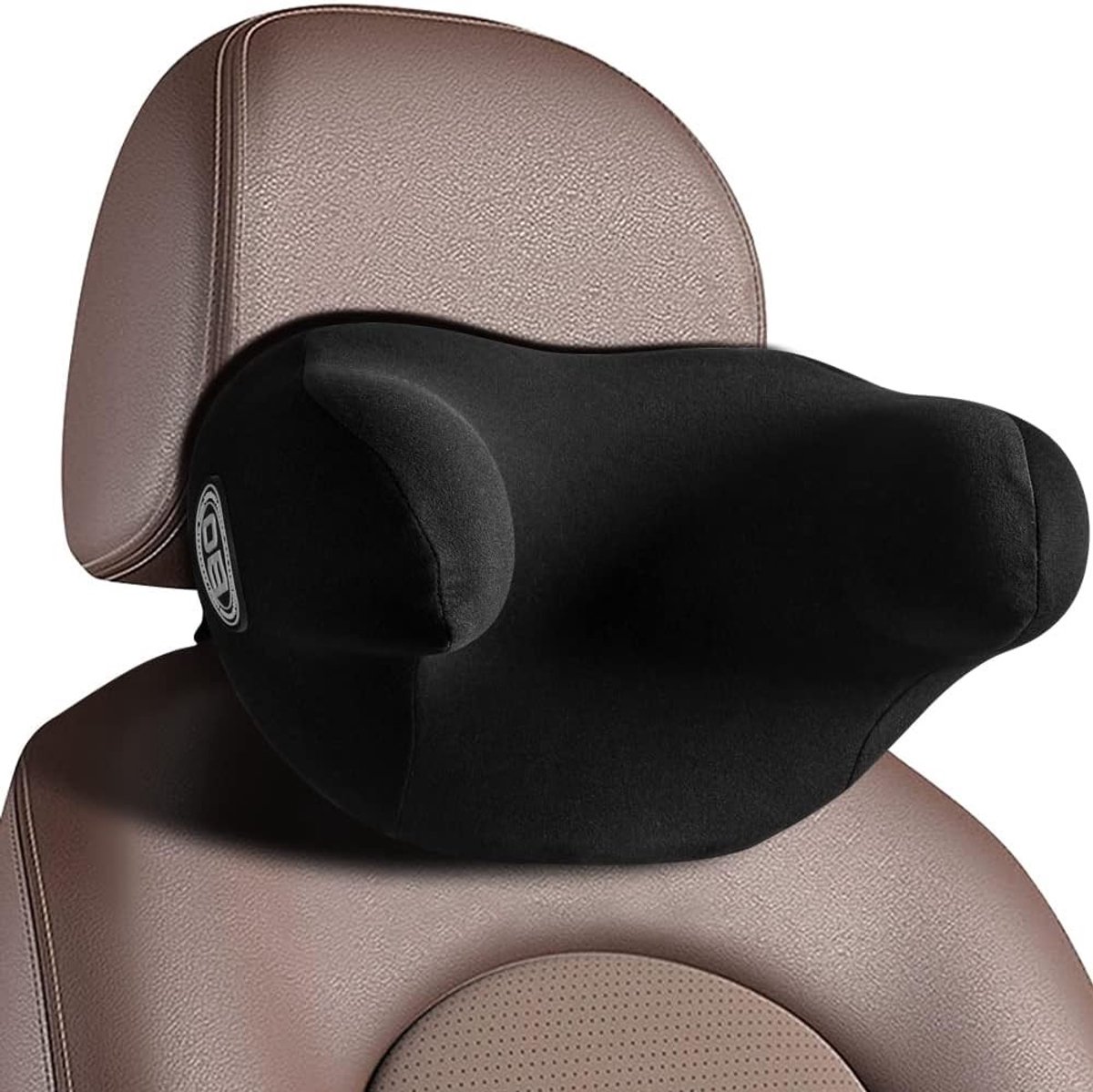 Ergonomisch U-vormig autokussen van traagschuim voor nekpijnverlichting, ideaal voor langdurig rijden, slapen en ontspannen in auto en kantoor (Zwart)