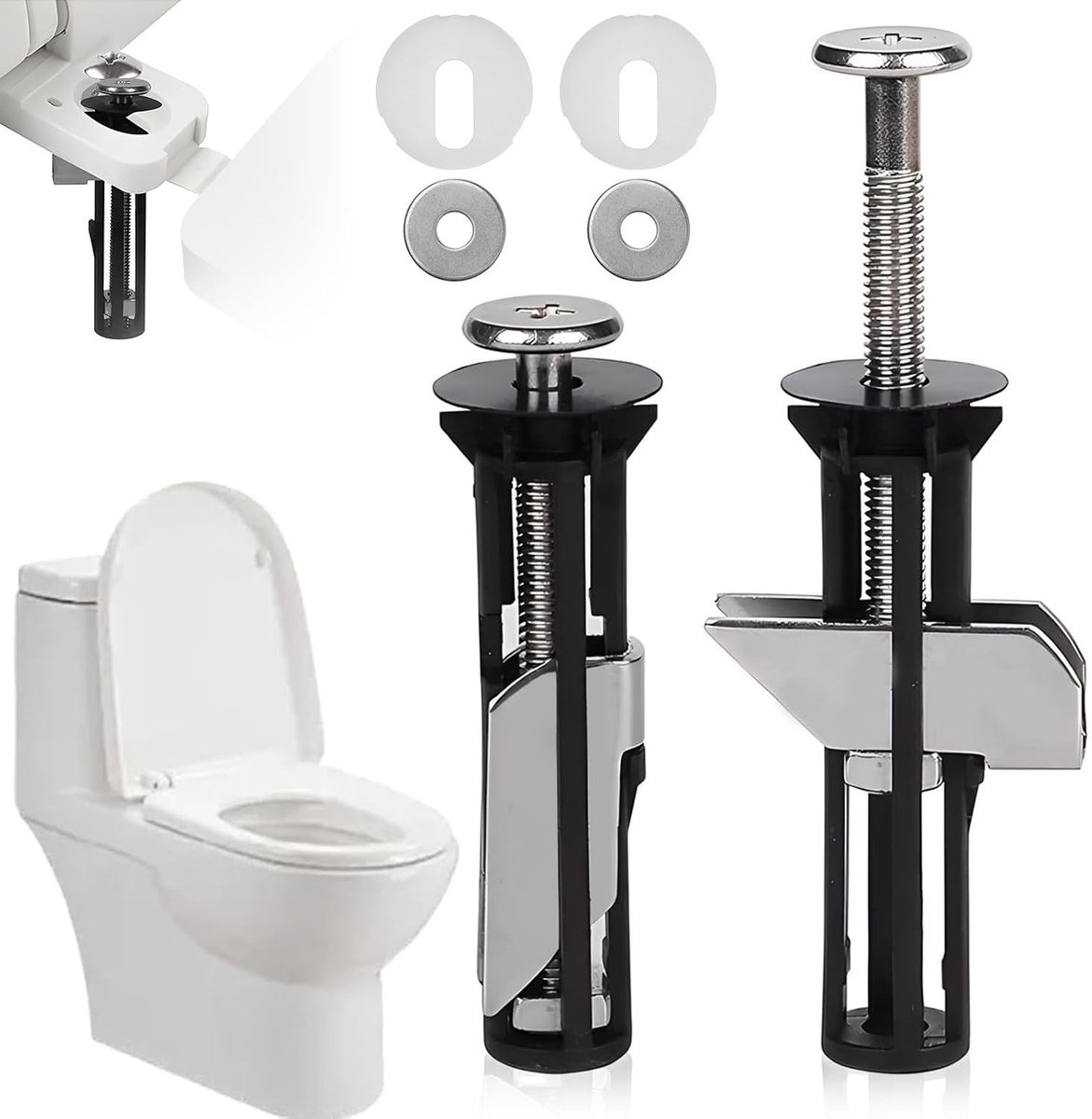 Universele Toiletbril Bevestigingsset voor Heavy Duty Gebruik, Inclusief Schroeven en Accessoires, Eenvoudig te Installeren voor Thuis en Kantoor