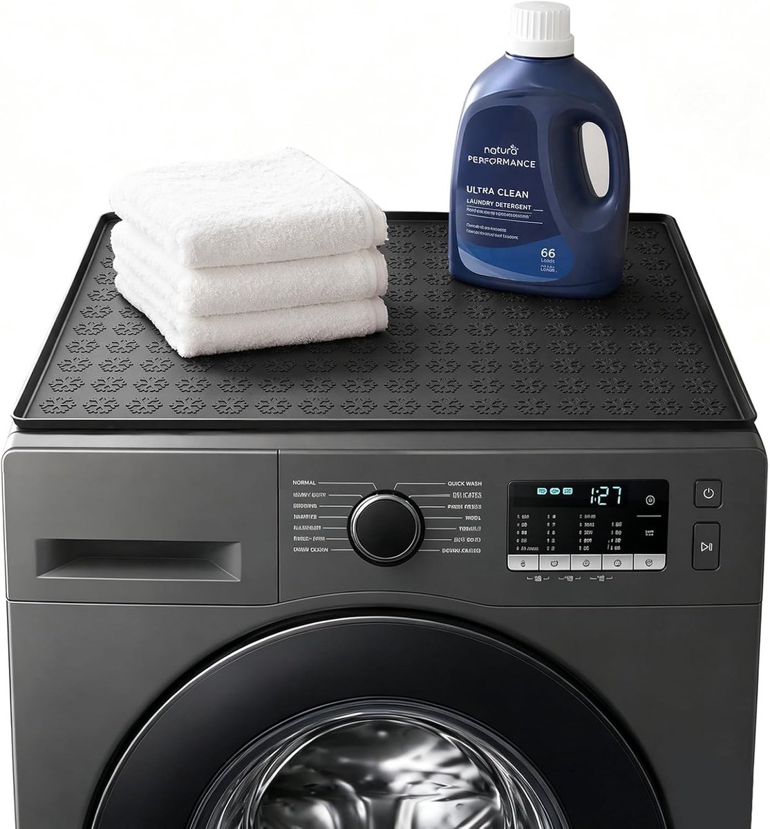 Wasmachine Mat 60 x 60 cm - Waterdichte en Antislip Silicone Mat voor Wasruimte, Droger en Keuken - Ideaal voor Bescherming en Ondersteuning