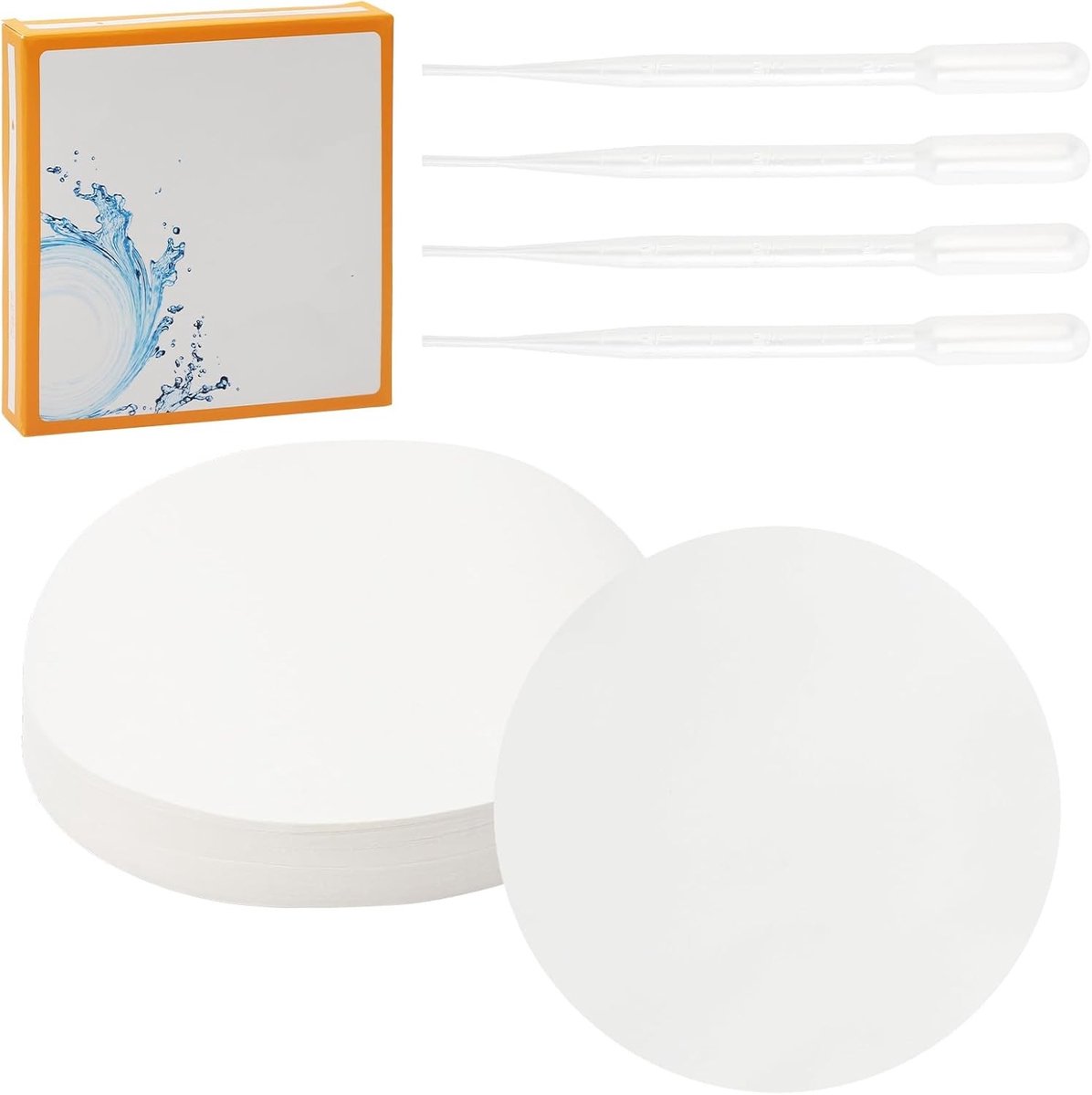 100 Stuks Ronde Witte Filterpapieren, Hoogwaardige Laboratoriumfilter voor Chemische Toepassingen, Olie-industrie en Medium Doorstroomsnelheid (12,5 cm)