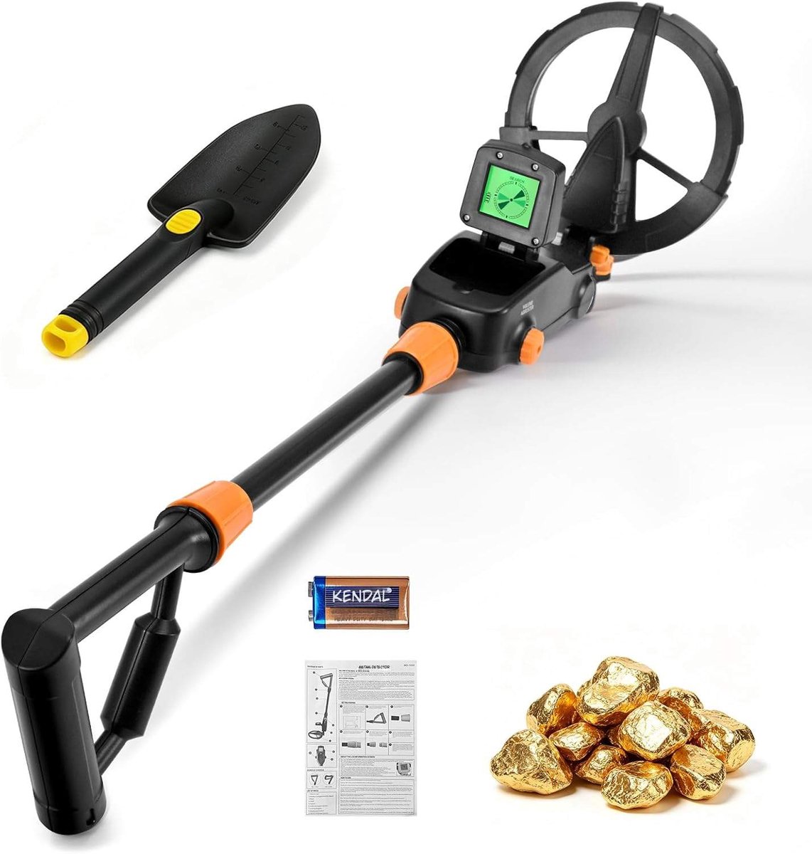 Kavo Metaaldetecktor voor Kinderen - Metaaldetector - Waterdicht & Lichtgewicht - Zwart - 18cm x 7cm x 43cm