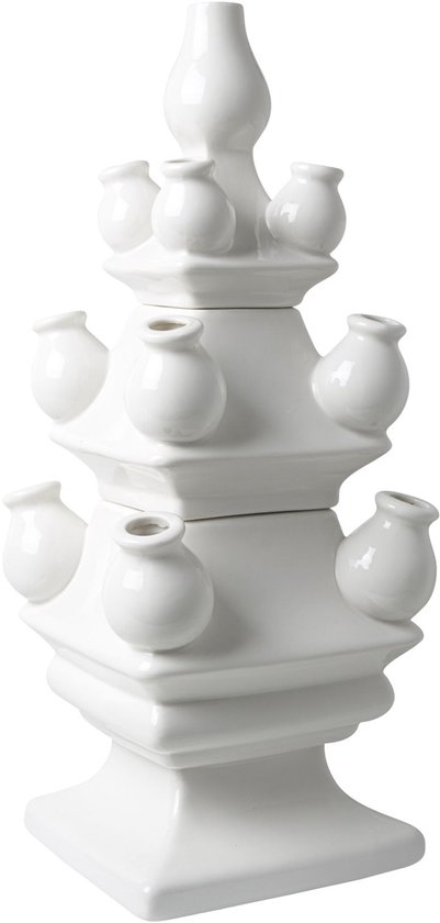 Heinen Delfts Blauw - Tulpenvaas 3-delig - Wit - Keramiek - 40 cm