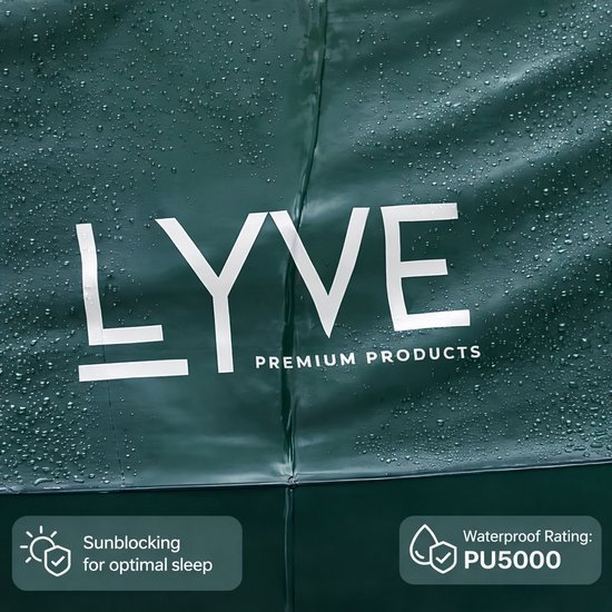 Lyve Pop-Up Tent - 3-Persoons XL - Verduisterend - 5000mm Waterdicht - 30s Opzetten & Afbreken - Groen — afbeelding 4