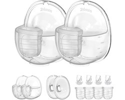Twee complete sets accessoires voor borstkolven, inclusief een 24 mm hoornkapje,Geschikt voor NCVI/Nuliie/NICEGREEN Life/Zooawa S32 vervangingssets, plus een extra eendenbekventiel en membraan.