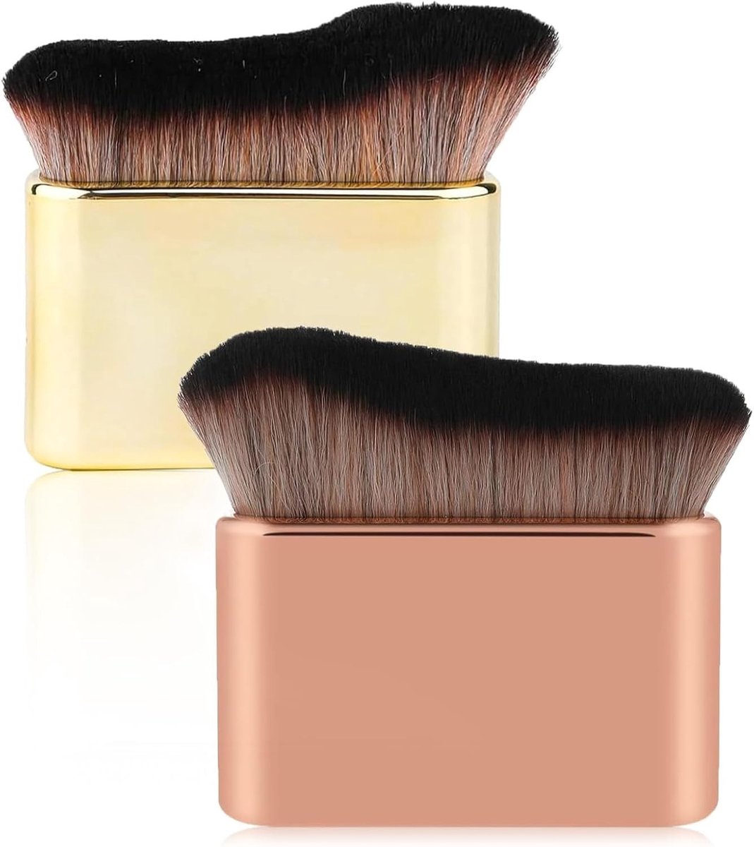 Twee Stuks Zelfbruiningskwasten voor Gezicht en Lichaam, Draagbare Applicator voor Mousse en Kabuki Foundation, Perfect voor een Stralende Huid