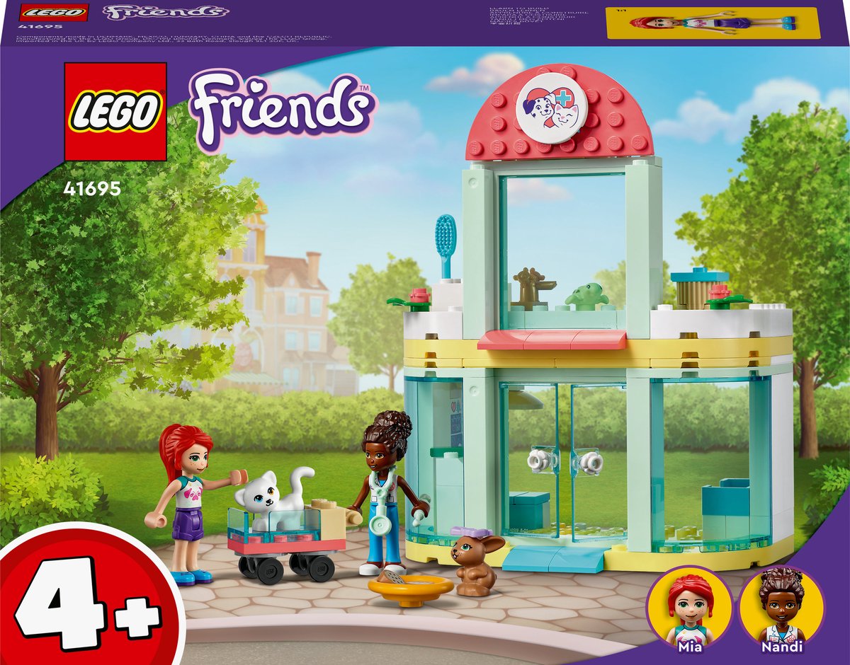 Bol.com LEGO® Friends Dierenkliniek 41695 bouwset; met 2 minipoppetjes waaronder Mia, plus een kat en konijn; creatief verjaarda... aanbieding