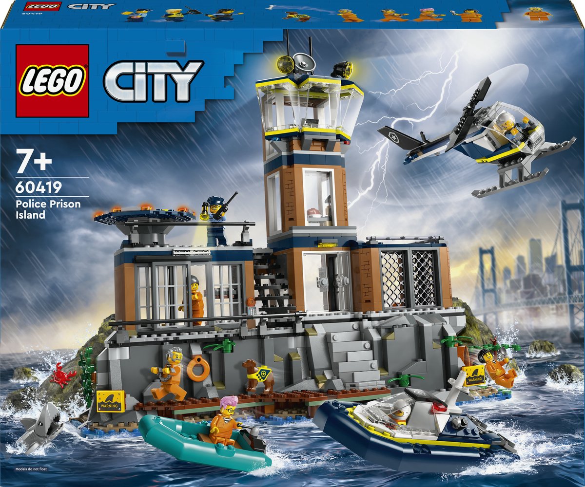 Bol.com LEGO City Politiegevangeniseiland Politie Speelgoed met Voertuigen en Dieren Figuren 60419 aanbieding