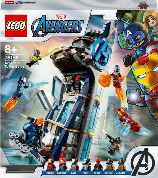 LEGO Marvel Super Heroes Avengers torengevecht 76166 verpakking met helden.