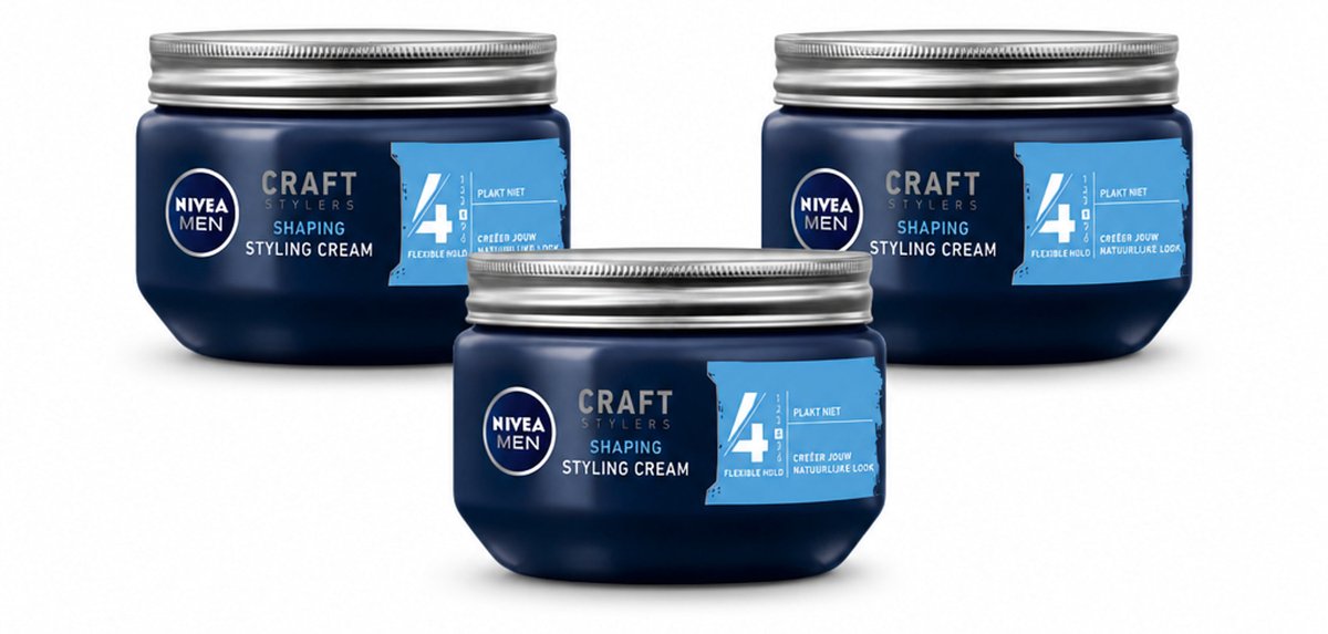 3 x NIVEA MEN - Styling Cream - 150 ml - Bulkverpakking - 3 stuks