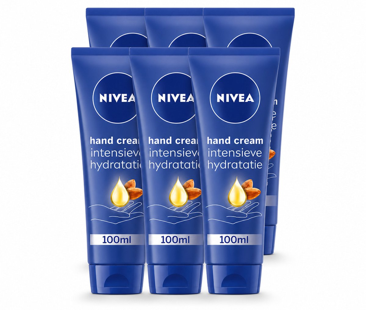 6 x NIVEA - Handcrème - Verzorgend - Intensieve Hydratatie - 100 ml - Voordeelverpakking - 6 stuks