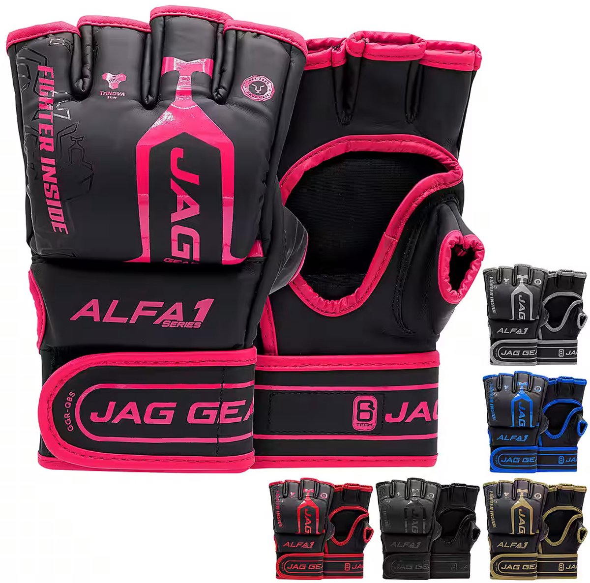 JAG Gears - Alfa - Bokshandschoenen - MMA-handschoenen - Trainingshandschoenen - Vechtsporthandschoenen - Boksen - Roze - Mat - Maat - M