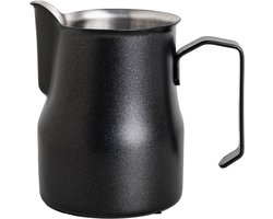 Melkkannetje Opschuim - 500ml - Italiaans – Zwart – RVS – Melkopschuimkan – Melkkan – Espressomachine - Barista Essentials