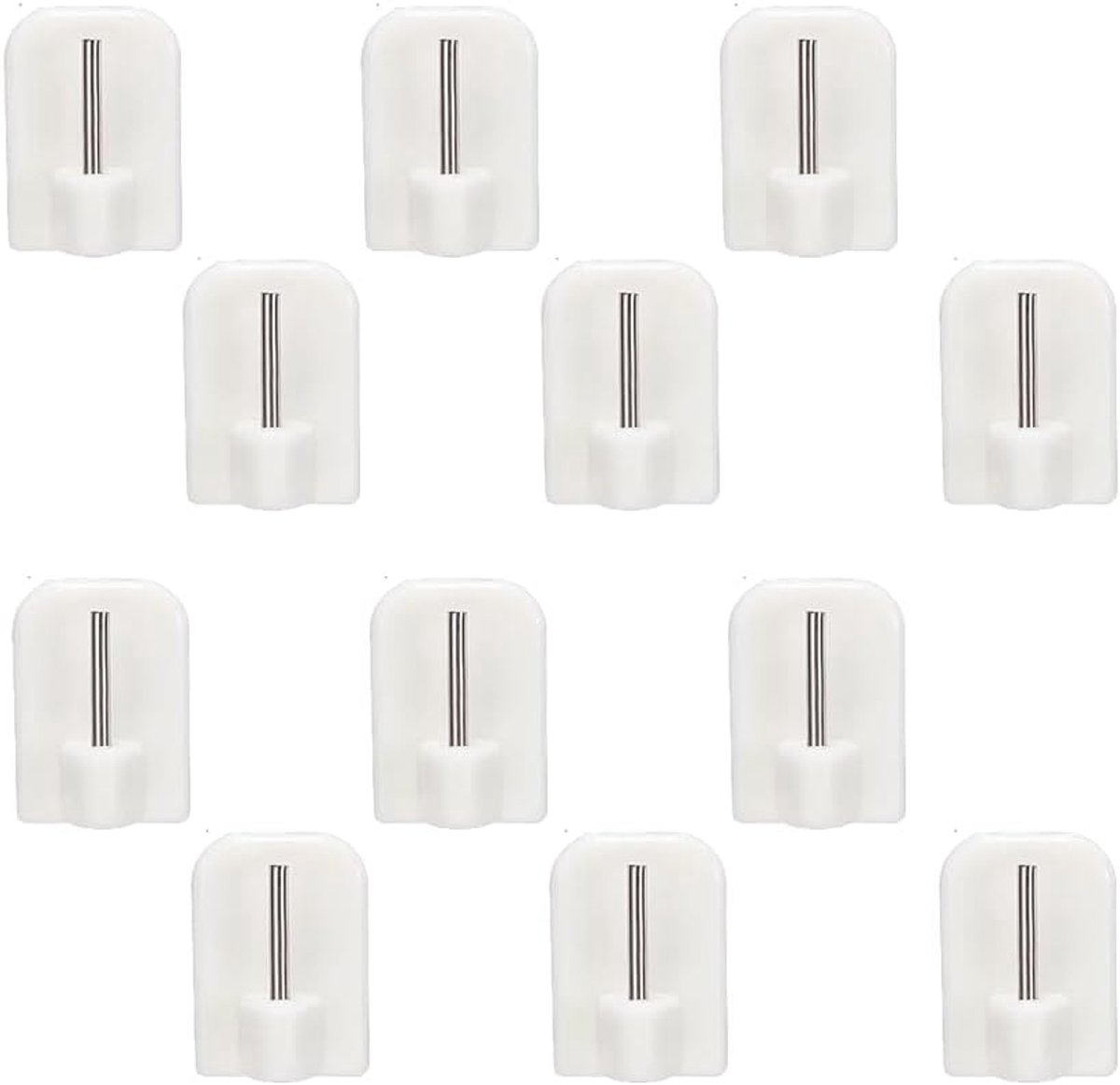 Zelfklevende haken, 12 stuks zelfklevende plastic haken, gordijnhaken, gordijnhaken zonder boren, voor gordijnroeden