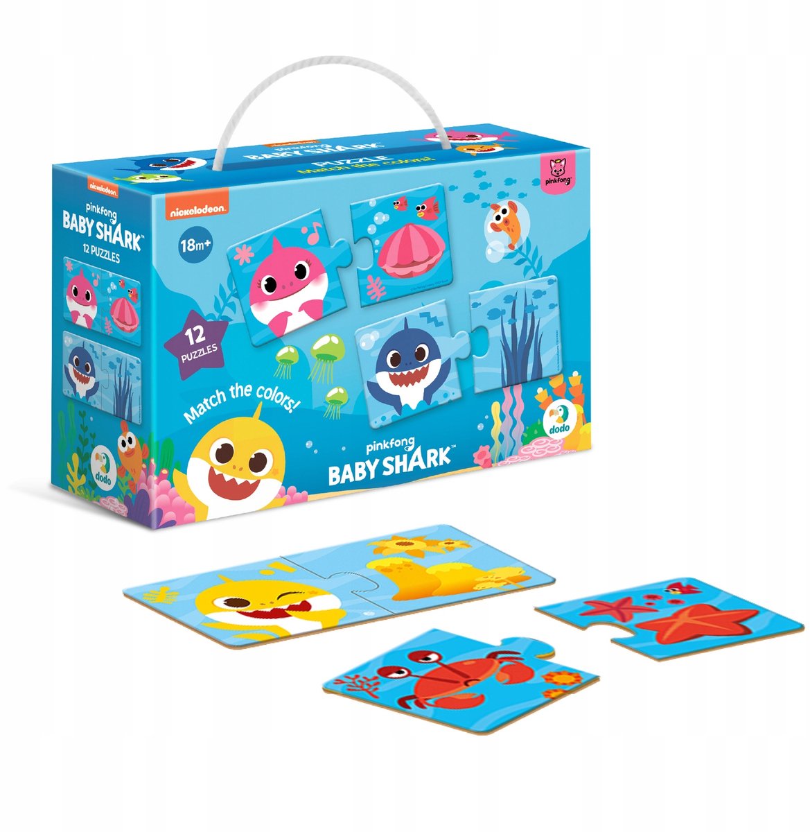 Merkloos Kleuren Puzzel Baby Shark 24 Delen