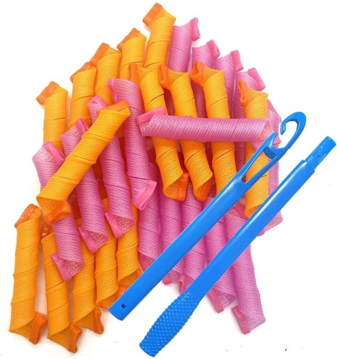 40 Stuks Spiralen Haarrollers voor Lang Haar, Warmtevrije Krulset met Styling Haakjes voor Magische Krullen en Gemakkelijk Gebruik
