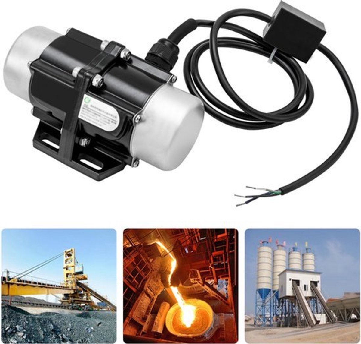 Beton Vibrator Motor - 100 W Vermogen - 220 V Spanning - 1.5 Meter Kabel - Aluminium Behuizing - Industriële Toepassing