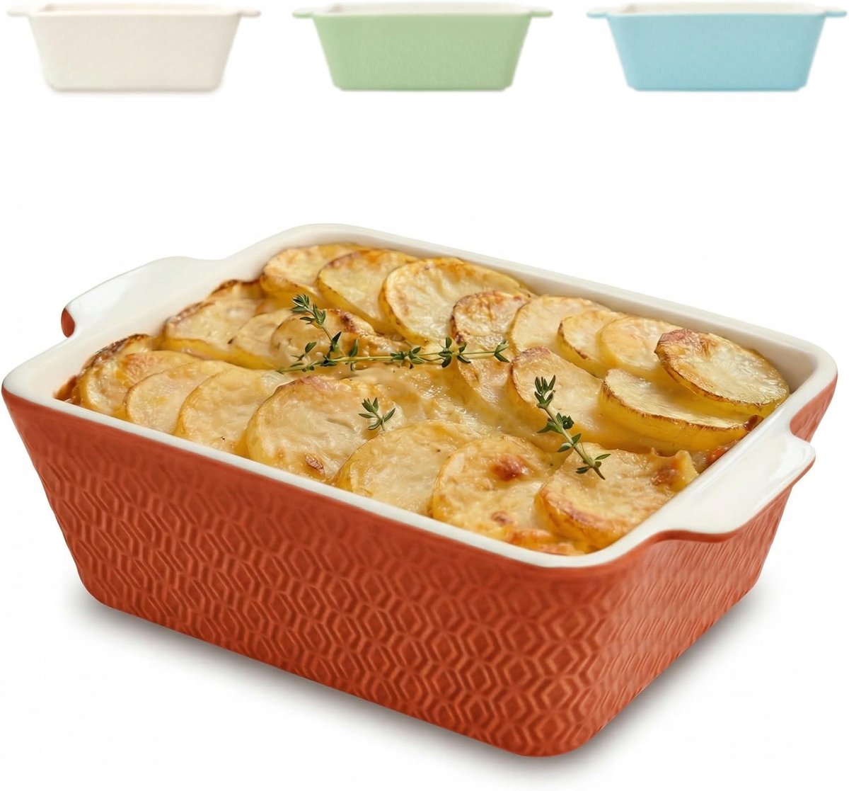 Keramische Ovenschaal Oranje - Lasagne & Gratins - 21x16x8cm