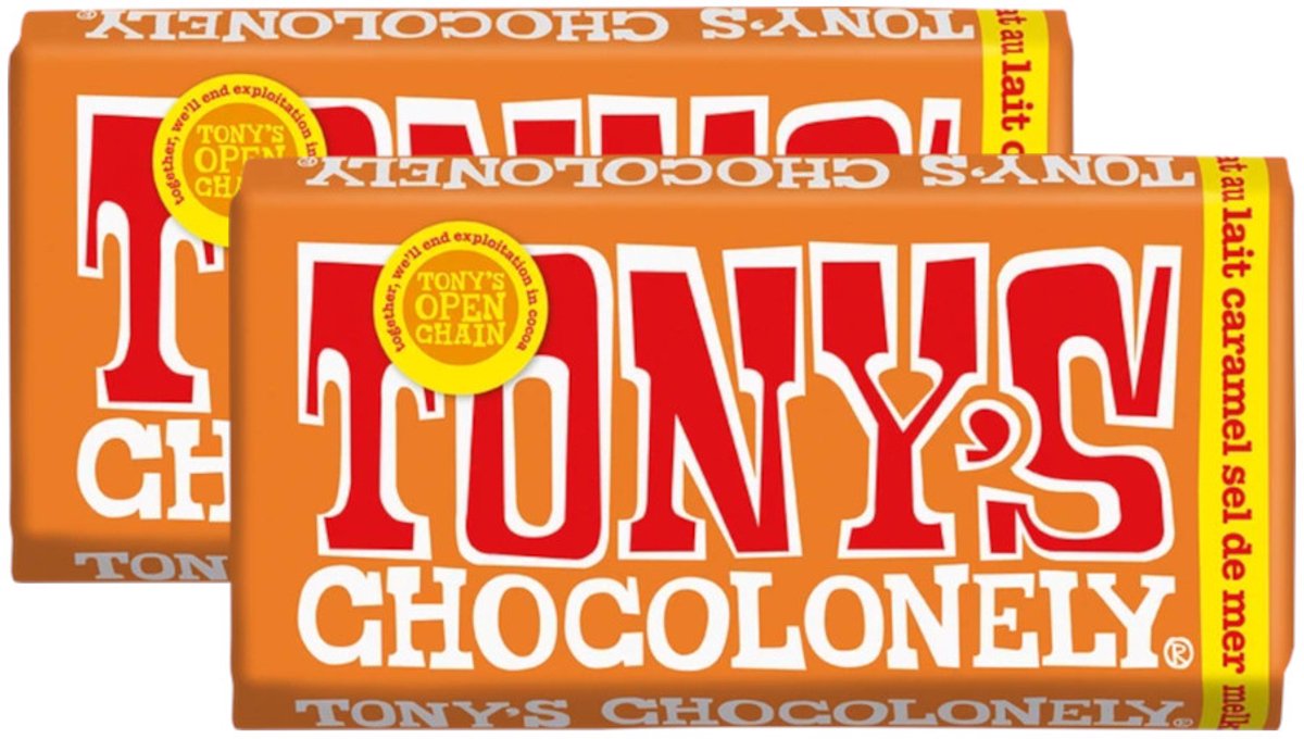 Tony's Chocolonely Melk Karamel Zeezout - Multipack - Chocolade - 360g (2x180g)